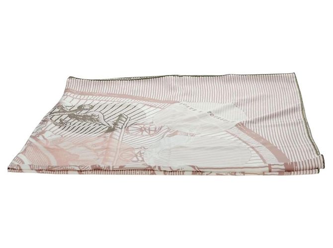 Hermès HERMES Carré 140 Sciarpa "SOITE ET POURSUITE" Seta Rosa Auth hk3779V - vista 7