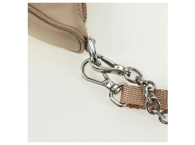 Borsa a Spalla PRADA Nylon 2way Beige Silver Auth 179223M Argento - vista 17