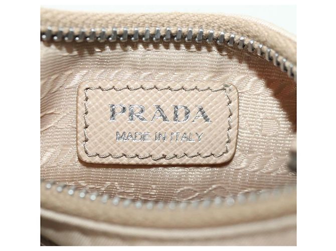 Borsa a Spalla PRADA Nylon 2way Beige Silver Auth 179223M Argento - vista 20