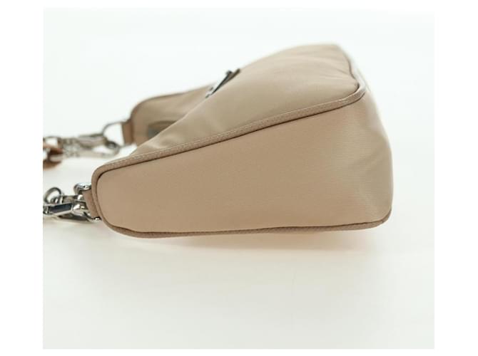 Borsa a Spalla PRADA Nylon 2way Beige Silver Auth 179223M Argento - vista 4