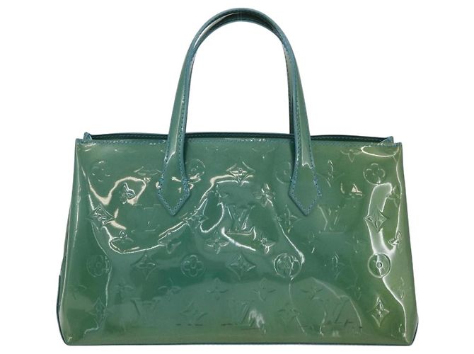 LOUIS VUITTON Monogram Vernis Wilshire PM Bag Blue Galatic M93646 Auth 178336A - vista 3