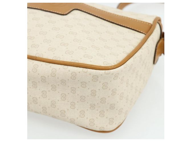 Borsa a Spalla GUCCI Micro GG Supreme PVC Bianco Oro 001 14 0412 Auth 180108 D'oro - vista 10