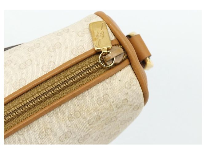 Borsa a Spalla GUCCI Micro GG Supreme PVC Bianco Oro 001 14 0412 Auth 180108 D'oro - vista 14