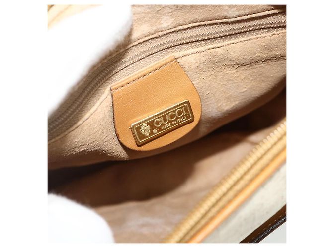 Borsa a Spalla GUCCI Micro GG Supreme PVC Bianco Oro 001 14 0412 Auth 180108 D'oro - vista 15