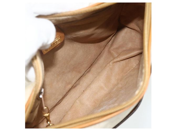 Borsa a Spalla GUCCI Micro GG Supreme PVC Bianco Oro 001 14 0412 Auth 180108 D'oro - vista 16
