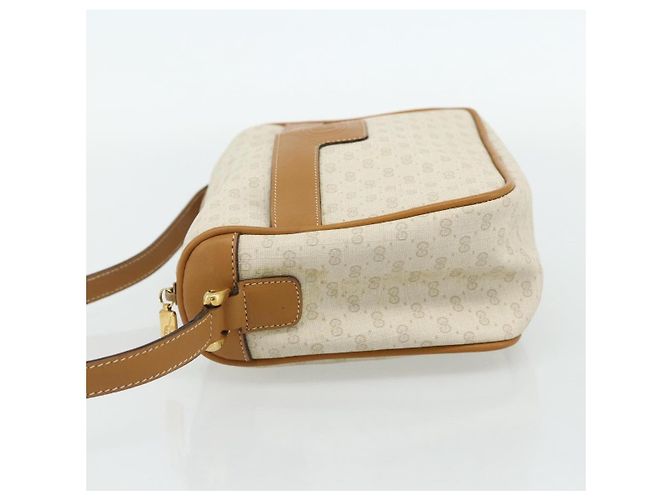 Borsa a Spalla GUCCI Micro GG Supreme PVC Bianco Oro 001 14 0412 Auth 180108 D'oro - vista 4