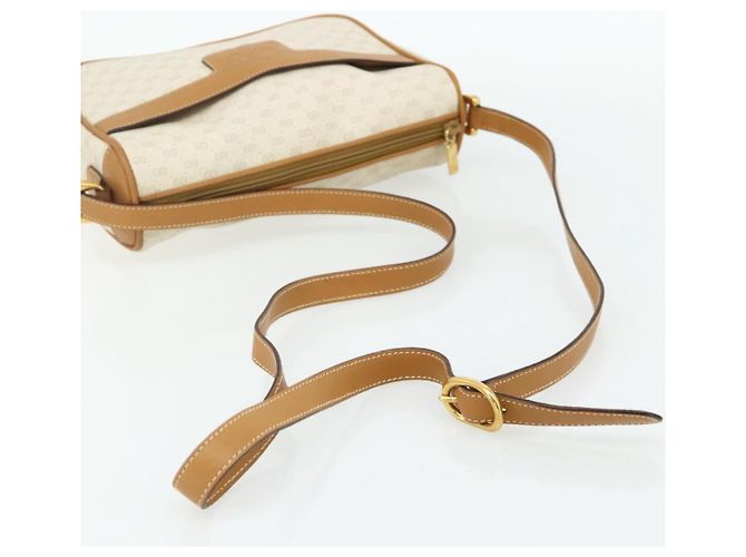 Borsa a Spalla GUCCI Micro GG Supreme PVC Bianco Oro 001 14 0412 Auth 180108 D'oro - vista 7