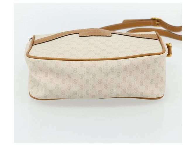 Borsa a Spalla GUCCI Micro GG Supreme PVC Bianco Oro 001 14 0412 Auth 180108 D'oro - vista 9