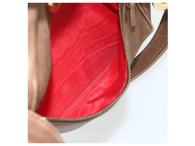 Céline Borsa a Spalla CELINE Circle in Pelle Marrone Oro Auth 179757 D'oro - vista 21