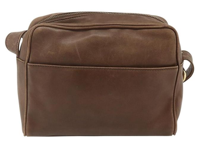 Céline Borsa a Spalla CELINE Circle in Pelle Marrone Oro Auth 179757 D'oro - vista 3