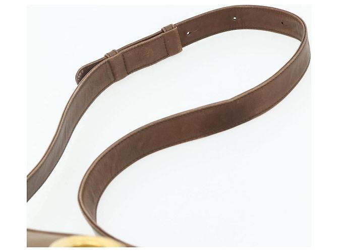 Céline Borsa a Spalla CELINE Circle in Pelle Marrone Oro Auth 179757 D'oro - vista 8