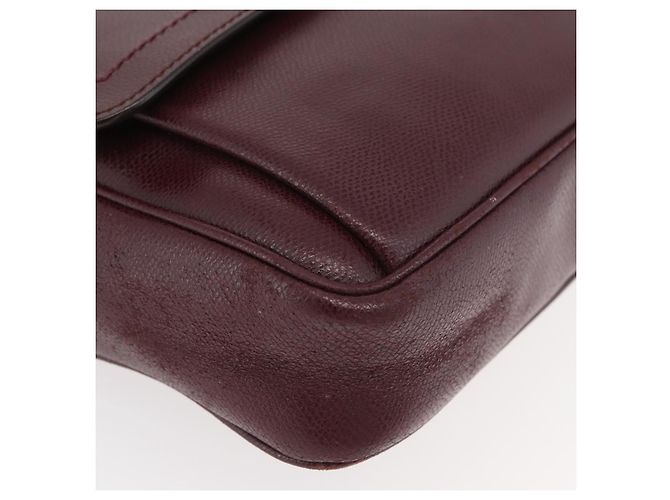 Borsa a Spalla Salvatore Ferragamo in Pelle Bordeaux Argento Auth BA12518 Bordò - vista 10