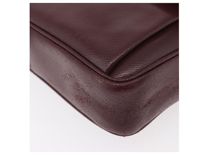 Borsa a Spalla Salvatore Ferragamo in Pelle Bordeaux Argento Auth BA12518 Bordò - vista 11