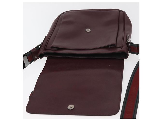Borsa a Spalla Salvatore Ferragamo in Pelle Bordeaux Argento Auth BA12518 Bordò - vista 14