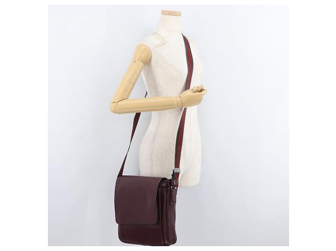 Borsa a Spalla Salvatore Ferragamo in Pelle Bordeaux Argento Auth BA12518 Bordò - vista 22
