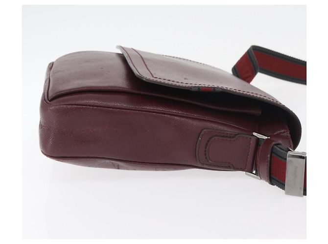 Borsa a Spalla Salvatore Ferragamo in Pelle Bordeaux Argento Auth BA12518 Bordò - vista 5