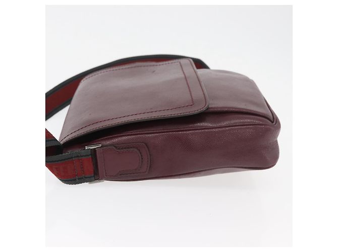 Borsa a Spalla Salvatore Ferragamo in Pelle Bordeaux Argento Auth BA12518 Bordò - vista 6