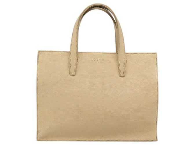 LOEWE Handtasche aus Leder Elfenbein Silber Auth ep14525 Roh - Ansicht 13