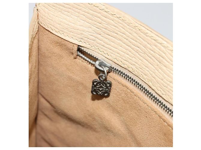 LOEWE Handtasche aus Leder Elfenbein Silber Auth ep14525 Roh - Ansicht 21