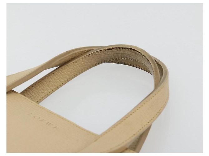 LOEWE Handtasche aus Leder Elfenbein Silber Auth ep14525 Roh - Ansicht 8