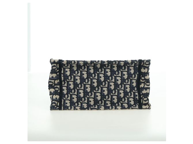 Borsa a mano 2way Christian Dior Trotter Canvas Oblique Book Navy Auth 177334SAM Argento Blu navy - vista 11