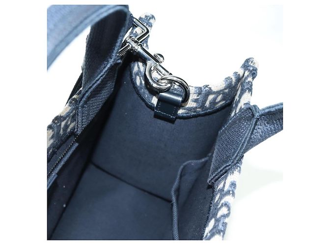 Borsa a mano 2way Christian Dior Trotter Canvas Oblique Book Navy Auth 177334SAM Argento Blu navy - vista 20