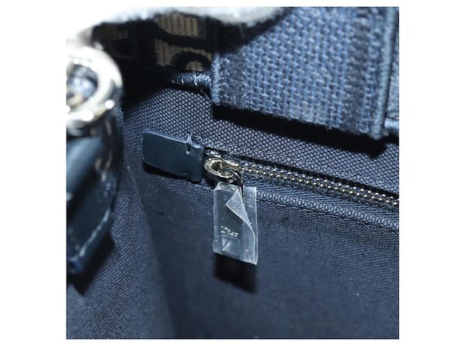 Borsa a mano 2way Christian Dior Trotter Canvas Oblique Book Navy Auth 177334SAM Argento Blu navy - vista 22