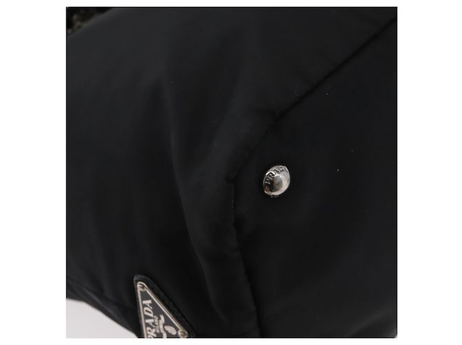 Borsa PRADA Nylon 2way Nera Argento Autentica ep14530A Nero - vista 12