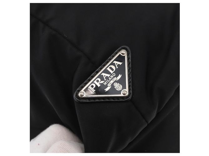 Borsa PRADA Nylon 2way Nera Argento Autentica ep14530A Nero - vista 14