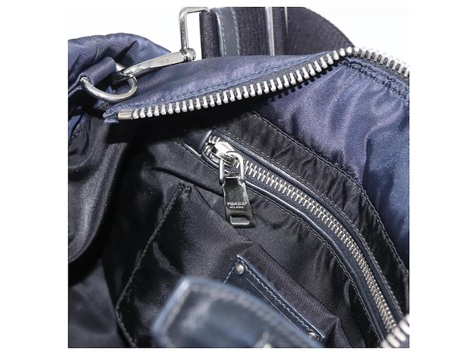 Borsa PRADA Nylon 2way Nera Argento Autentica ep14530A Nero - vista 20