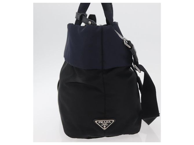 Borsa PRADA Nylon 2way Nera Argento Autentica ep14530A Nero - vista 5