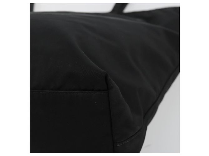Borsa Tote PRADA Nylon Nero Oro Auth 179207 D'oro - vista 12