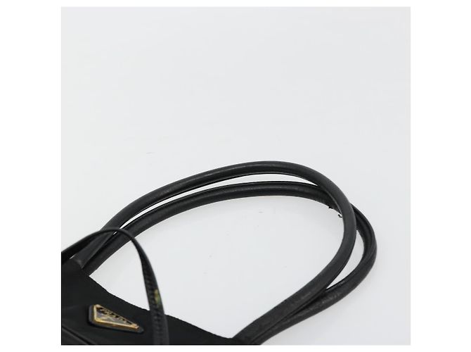 Borsa Tote PRADA Nylon Nero Oro Auth 179207 D'oro - vista 8
