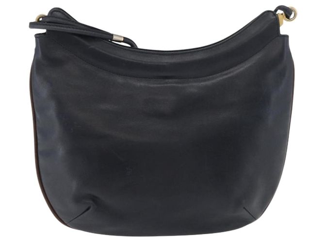 Bolso de Hombro BALLY de Cuero Azul Marino y Oro Auth BA12544 Dorado - vista 3