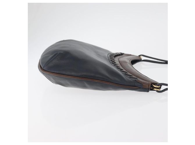 Bolso de Hombro BALLY de Cuero Azul Marino y Oro Auth BA12544 Dorado - vista 4