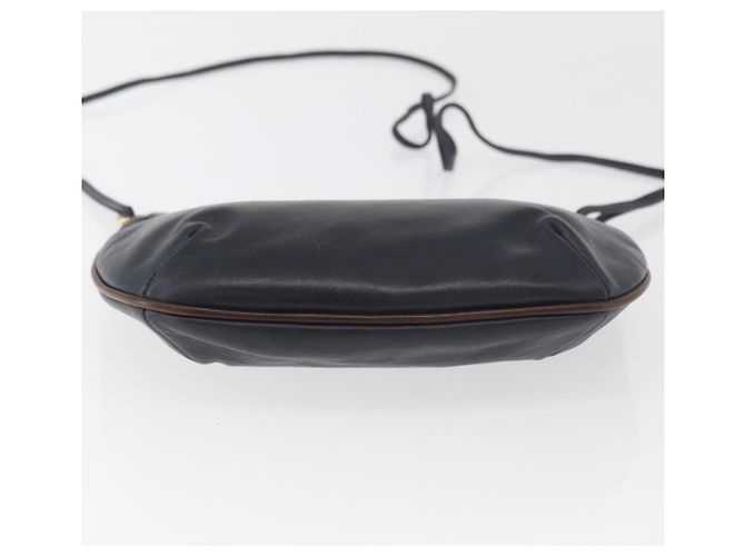 Bolso de Hombro BALLY de Cuero Azul Marino y Oro Auth BA12544 Dorado - vista 9