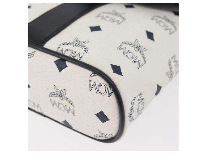 Borsa a Spalla MCM Vicetos Logogram PVC Pelle Oro Bianco Auth 179730 D'oro - vista 11