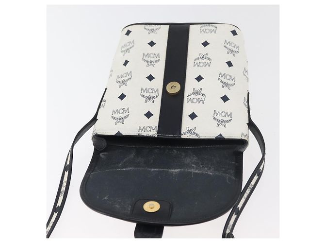 Borsa a Spalla MCM Vicetos Logogram PVC Pelle Oro Bianco Auth 179730 D'oro - vista 15