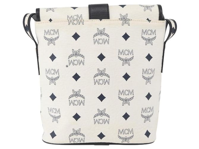 Borsa a Spalla MCM Vicetos Logogram PVC Pelle Oro Bianco Auth 179730 D'oro - vista 3