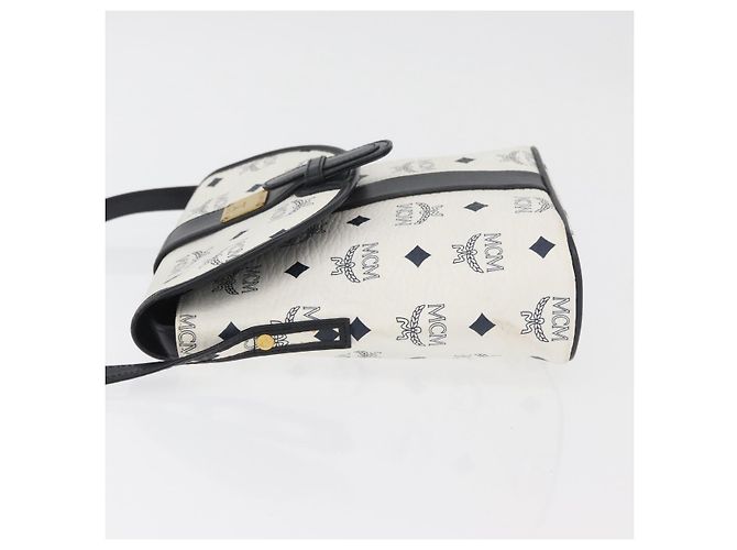 Borsa a Spalla MCM Vicetos Logogram PVC Pelle Oro Bianco Auth 179730 D'oro - vista 5