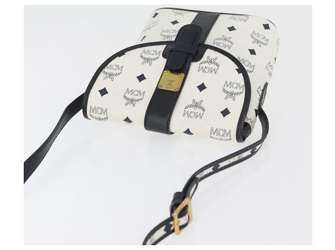 Borsa a Spalla MCM Vicetos Logogram PVC Pelle Oro Bianco Auth 179730 D'oro - vista 6