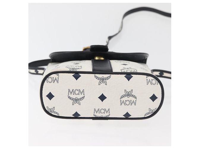 Borsa a Spalla MCM Vicetos Logogram PVC Pelle Oro Bianco Auth 179730 D'oro - vista 9