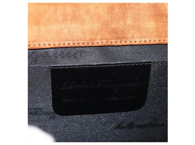 Borsa Salvatore Ferragamo Gancini in pelle nera argento Auth 179993 Nero - vista 15