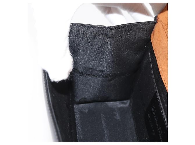 Borsa Salvatore Ferragamo Gancini in pelle nera argento Auth 179993 Nero - vista 18