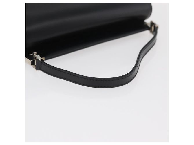 Borsa Salvatore Ferragamo Gancini in pelle nera argento Auth 179993 Nero - vista 7