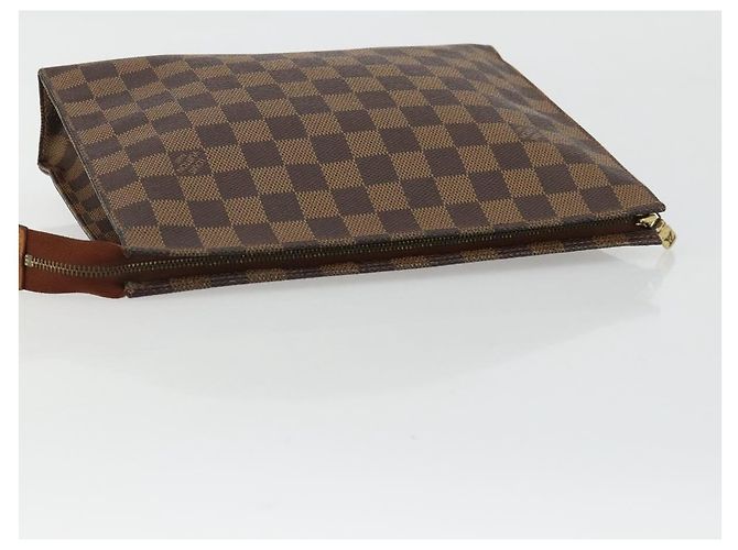 LOUIS VUITTON Damier Ebene Poche Toilette 26 Pouch N47543 LV Auth 179094 - vista 5