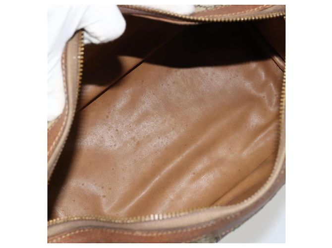 Borsa Boston GUCCI GG Supreme Web Sherry Line PVC Beige Oro Auth 178730 D'oro - vista 15