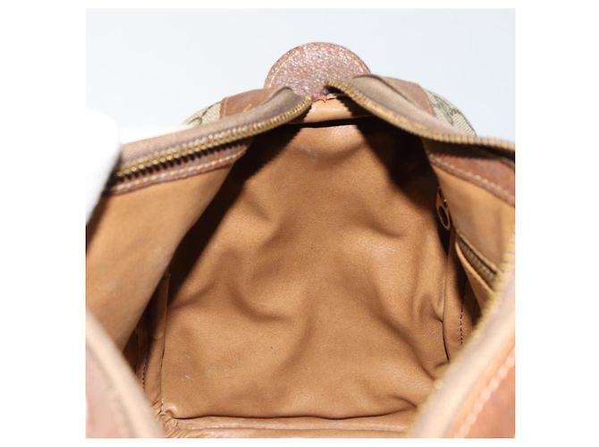 Borsa Boston GUCCI GG Supreme Web Sherry Line PVC Beige Oro Auth 178730 D'oro - vista 17