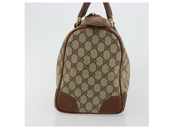 Borsa Boston GUCCI GG Supreme Web Sherry Line PVC Beige Oro Auth 178730 D'oro - vista 5