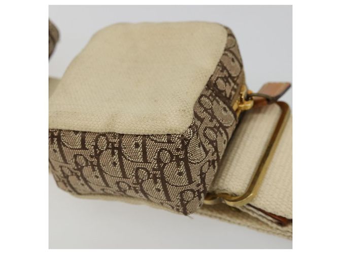 Borsa a tracolla Christian Dior Trotter Canvas Street Chic Beige Oro Auth bs34856A D'oro - vista 10